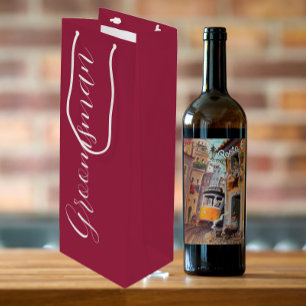 Sacola Para Vinho Padrinho de casamento de Casamento de Script Estil