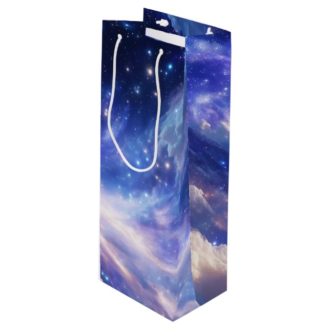 Sacola Para Vinho Paisagem Cósmica: Nebulosa Inundada e Noite Estrel (Frente inclinada)