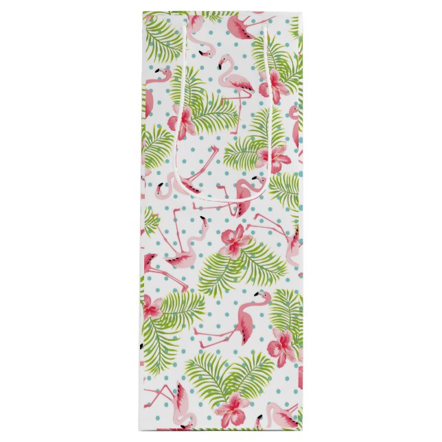 Sacola Para Vinho Palm Verde Flamingo Gift Bag (Frente)