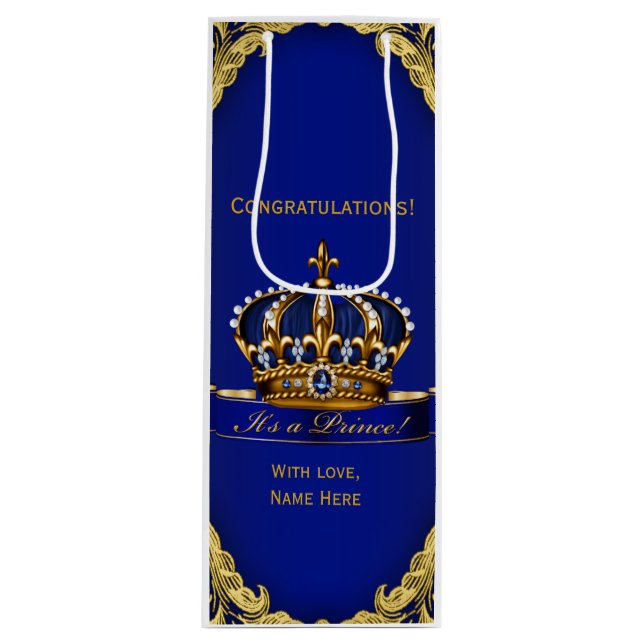 Sacola Para Vinho Parabéns no seu novo Príncipe (Frente)