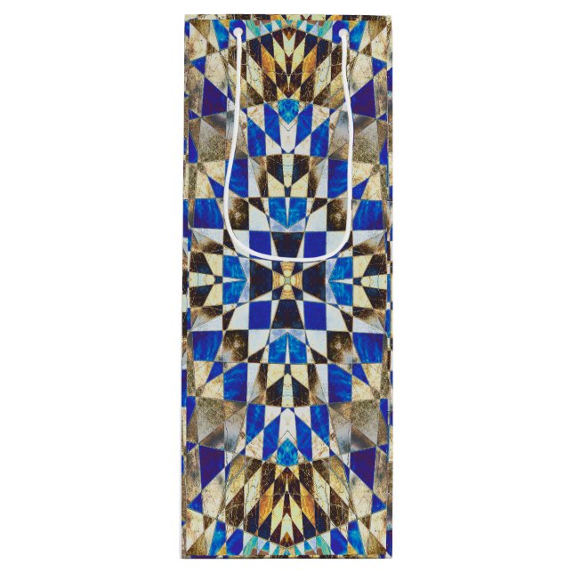 Sacola Para Vinho Parquete Azul (Frente)