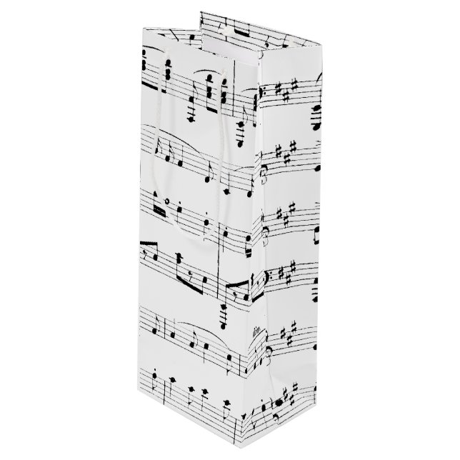 Sacola Para Vinho Partitura Branca (Frente inclinada)