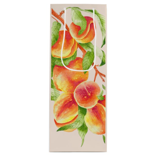 Sacola Para Vinho 'Peach Paradise' em um Saco do Presente (Frente)