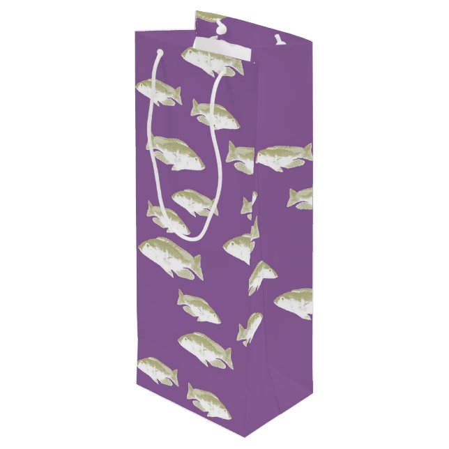 Sacola Para Vinho Peixe em roxo (Verso inclinado)