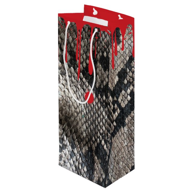 Sacola Para Vinho Pele de Cobra Python de Halloween - Sangue Coagula (Verso inclinado)
