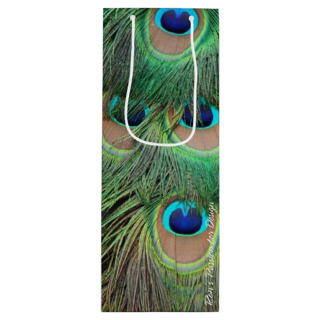 Sacola Para Vinho Penas de Peacock 3 (Frente)