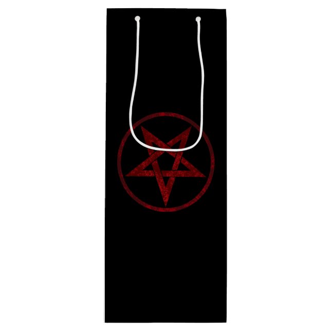 Sacola Para Vinho Pentagrama do diabo vermelho (Frente)
