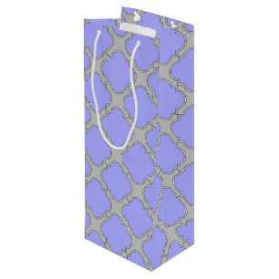 Sacola Para Vinho Perfurador quatrefoil e cinza