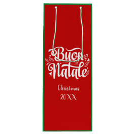 Sacola Para Vinho Personalizado Buon Natale italiano Feliz Natal