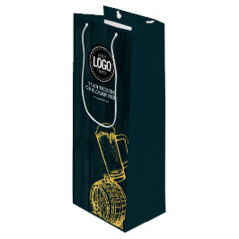 Sacola Para Vinho Personalizar o tema de cervejaria verde escura par