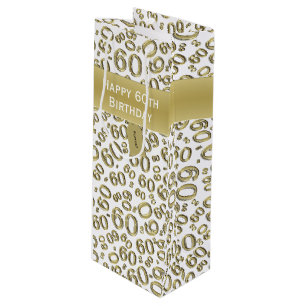 Sacola Para Vinho Personalize: 60th ouro feliz do