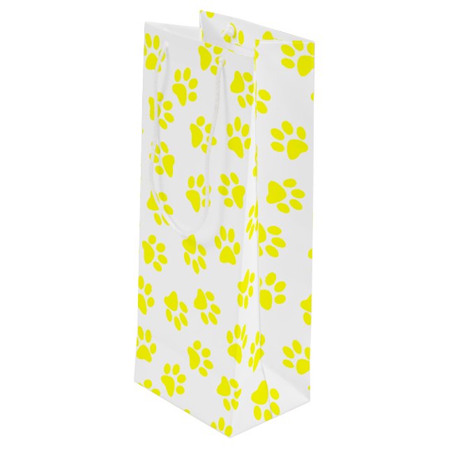 Sacola Para Vinho Pestor De Patas, Patas De Cães, Patas Amarelas (Verso inclinado)