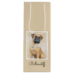 Sacola Para Vinho Pintura Bullmastiff - Arte Cachorra Original