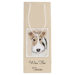 Sacola Para Vinho Pintura com terrier de Fox com fio - Arte canina o
