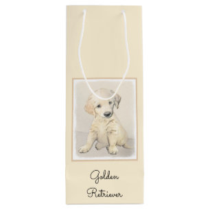 Sacola Para Vinho Pintura De Cachorro Para Retriever De Ouros - Arte
