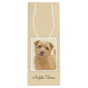 Sacola Para Vinho Pintura de Norfolk Terrier - Arte de cachorro orig