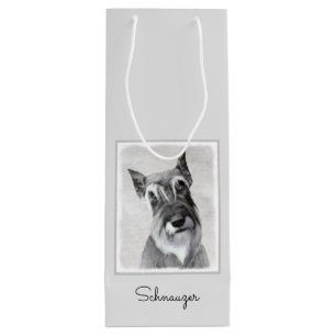 Sacola Para Vinho Pintura de Schnauzer (Giant) - Arte Canina