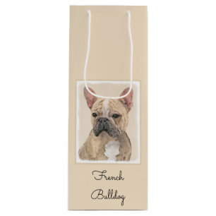 Sacola Para Vinho Pintura em Bulldog Francês (Sable) - Pintura Origi