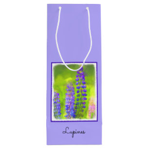 Sacola Para Vinho Pintura em Lupine - Arte Flor Original