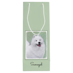 Sacola Para Vinho Pintura Samoyed - Arte Cachorosa Original