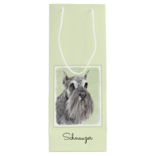 Sacola Para Vinho Pintura Schnauzer (Giant, Standard) - Arte Canina