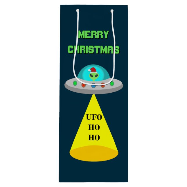 Sacola Para Vinho Pneus voadores de Alienígena Ho Ho de Natal Person (Frente)