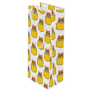Sacola Para Vinho Pocket Pet Cat Patterno