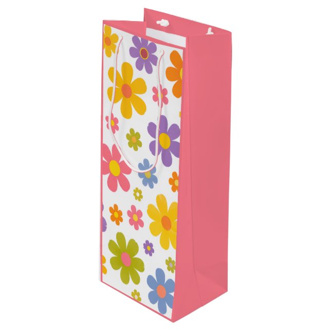Sacola Para Vinho Poder Floral Groovy (Frente inclinada)