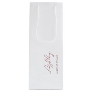 Sacola Para Vinho Poeira Rosa Malva Personalizado Nome da Festa de C
