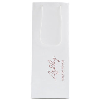 Sacola Para Vinho Poeira Rosa Malva Personalizado Nome da Festa de C