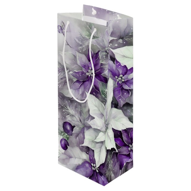 Sacola Para Vinho Poinsettias (Verso inclinado)