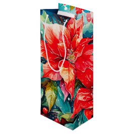 Sacola Para Vinho Poinsettias