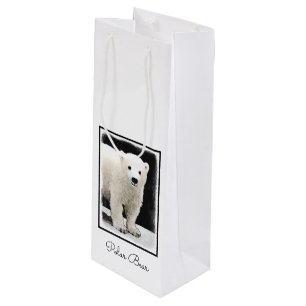 Sacola Para Vinho Polar Bear Cub Painting - Arte Original