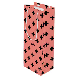 Sacola Para Vinho Polka negra cruza em pêssego