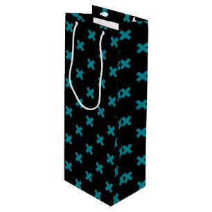 Sacola Para Vinho Pontos de cruz em preto
