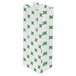 Sacola Para Vinho Pontos de cruz verdes sobre o branco