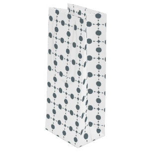 Sacola Para Vinho Pontos Polka Cinza, Padrão de Bolinhas, Pontos, Po