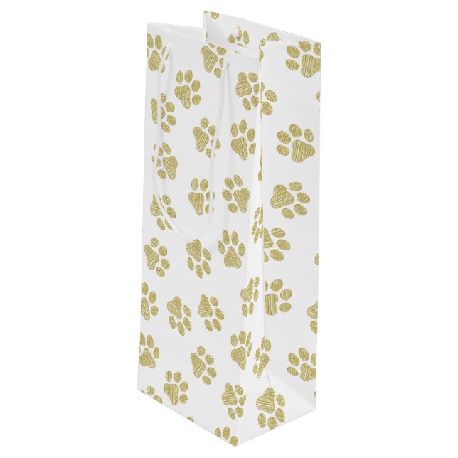 Sacola Para Vinho Porcas, Patas-Cachorros, Patas Douradas (Verso inclinado)