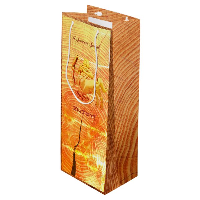 Sacola Para Vinho Presente de Festa de aniversário Sagitário (Frente inclinada)