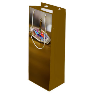 Sacola Para Vinho Presente SlipperyJoe Hanukkah dreidel base octogon