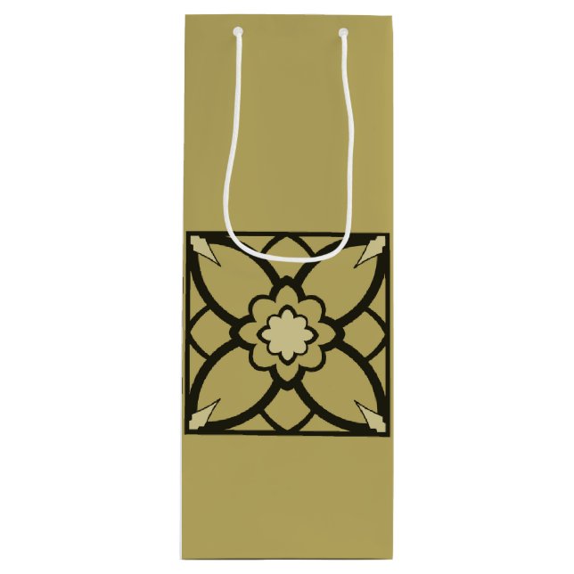 Sacola Para Vinho Preto 'N' Dourado (Frente)
