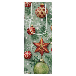 SACOLA PARA VINHO PRETTY COLOFUL CHRISTMAS ORNAMENTS