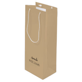 Sacola Para Vinho Primeiro Sobrenome Elegante de Trendação Negra | T