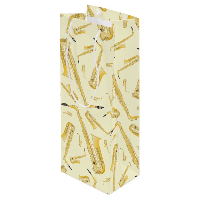 Sacola Para Vinho Professor de Bandas Musical Saxofone (Verso inclinado)