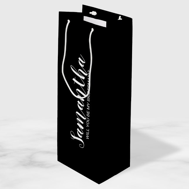 Sacola Para Vinho Proposta de Dama de Honra Moderna (Criador carregado)