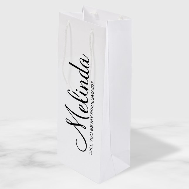 Sacola Para Vinho Proposta de Dama de Honra Personalizada Branca Mod (Criador carregado)