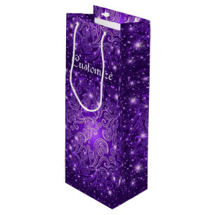 Sacola Para Vinho Púrpura Celestial Púrpura Púrpura e Estrelas - Sac