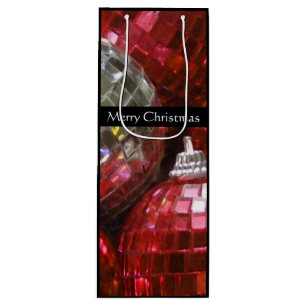 Sacola Para Vinho Red Baubles Feliz Bolsa de Natal vinho preto