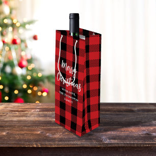 Sacola Para Vinho Red Buffalo Cheque Feliz Natal Personalizado