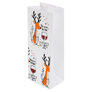 Sacola Para Vinho Renas Cerzilas e Iluminados